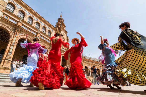 Professional Flamenco dancer performing passionate Spanish dance at cultural event